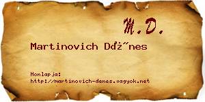 Martinovich Dénes névjegykártya