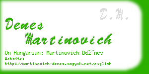 denes martinovich business card